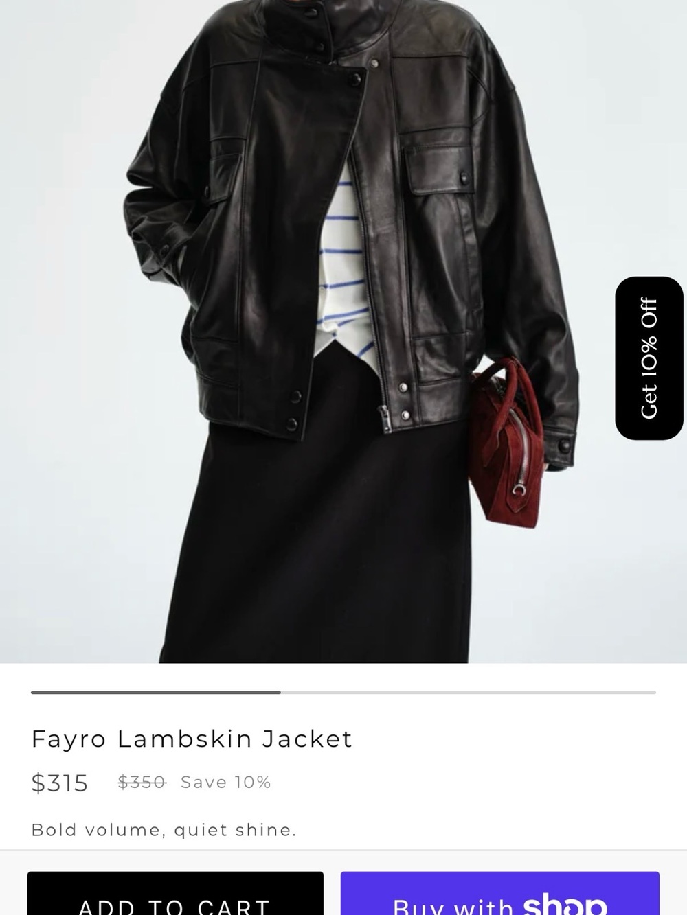 Fayro Lambskin Leather Jacket — Black
